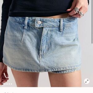 Free People Light Blue Denim Mini Skort